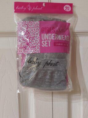 Baby Phat Girl’s 2pc Gray Bralette Underwear Set NIP Large 12-14